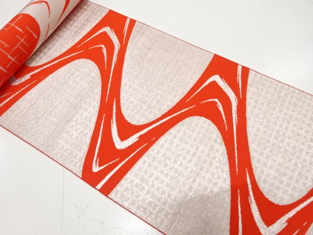 JAPANESE KIMONO / ANTIQUE BOLT FOR HASSUN OBI / WOVEN STREAM